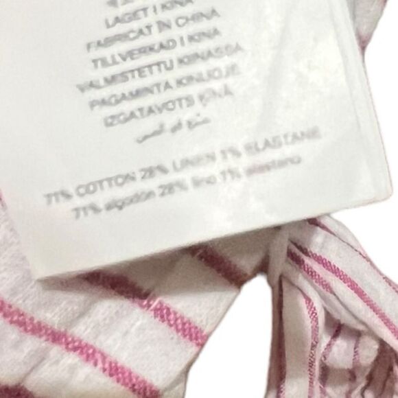 Michael Kors Women’s Linen Blend Purple Pin Stripe Batwing Top, Size L, EUC - Picture 6 of 6